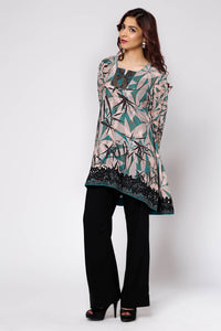 Teal Leaves TL-CT-D1 (Unstitched)