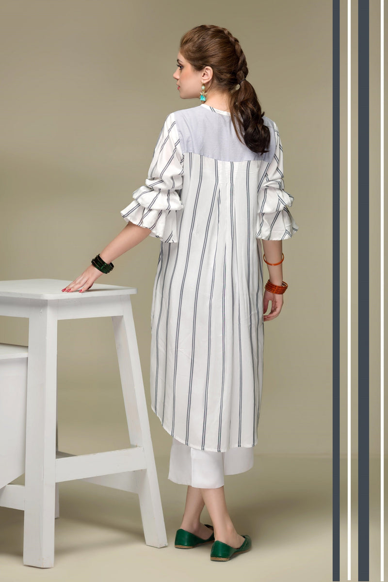 Stripe Hype – Grey and White